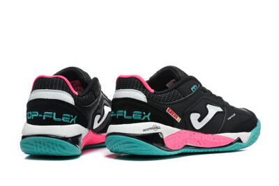 Joma Top Flex IC Indoor & Futsal Soccer Shoes - Black/Electric Turquoise/Hot Pink