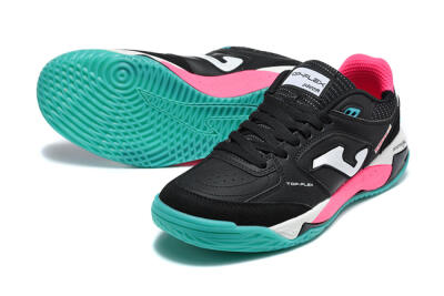Joma Top Flex IC Indoor & Futsal Soccer Shoes - Black/Electric Turquoise/Hot Pink