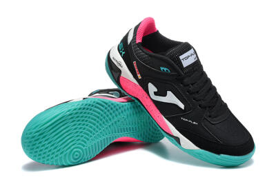 Joma Top Flex IC Indoor & Futsal Soccer Shoes - Black/Electric Turquoise/Hot Pink