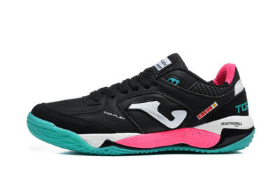 Joma Top Flex IC Indoor & Futsal Soccer Shoes - Black/Electric Turquoise/Hot Pink