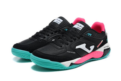 Joma Top Flex IC Indoor & Futsal Soccer Shoes - Black/Electric Turquoise/Hot Pink