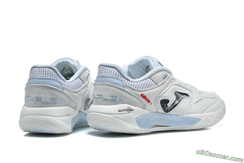Joma Top Flex IC Indoor & Futsal Soccer Shoes - White/Ice Blue/Black 9