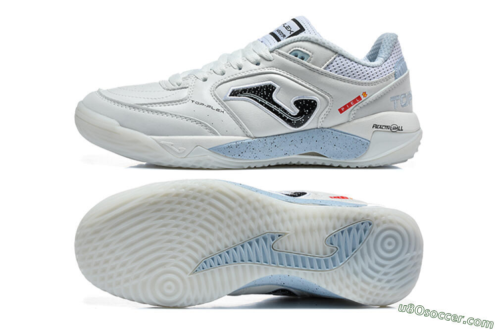 Joma Top Flex IC Indoor & Futsal Soccer Shoes - White/Ice Blue/Black 0