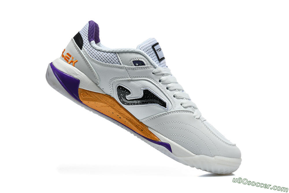 Joma Top Flex IC Indoor & Futsal Soccer Shoes - White/Black/Orange/Purple 7