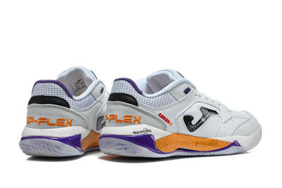 Joma Top Flex IC Indoor & Futsal Soccer Shoes - White/Black/Orange/Purple