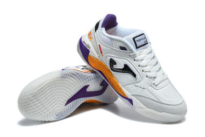 Joma Top Flex IC Indoor & Futsal Soccer Shoes - White/Black/Orange/Purple