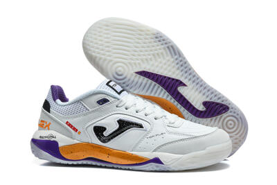 Joma Top Flex IC Indoor & Futsal Soccer Shoes - White/Black/Orange/Purple