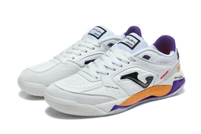 Joma Top Flex IC Indoor & Futsal Soccer Shoes - White/Black/Orange/Purple