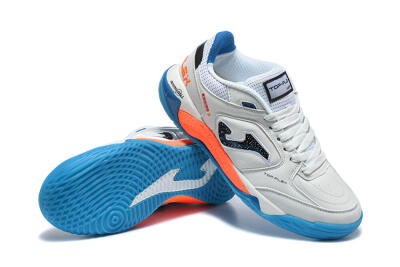 Joma Top Flex IC Indoor & Futsal Soccer Shoes - White/Bright Blue/Vibrant Orange