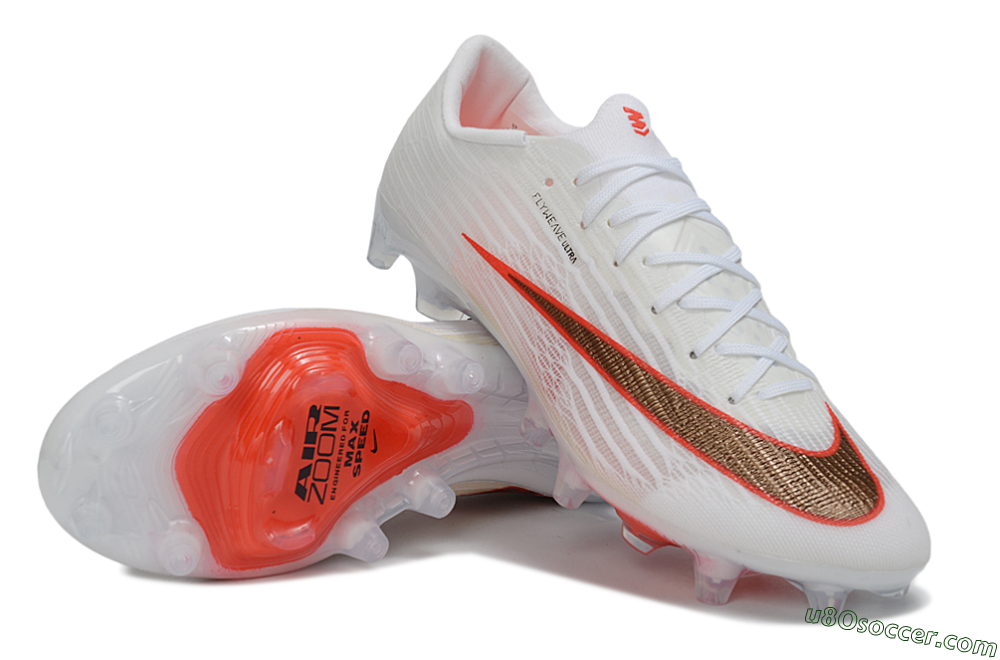 Nike Air Zoom Mercurial Superfly 11 Elite AG Artificial Grass Soccer Cleats - White/Metallic Bronze/Bright Crimson 4