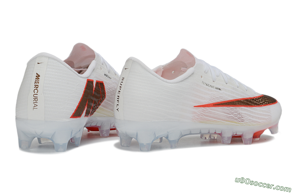 Nike Air Zoom Mercurial Superfly 11 Elite AG Artificial Grass Soccer Cleats - White/Metallic Bronze/Bright Crimson 7