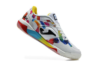 Joma Top Flex IC Indoor & Futsal Soccer Shoes - White/Multi-color/Artistic-print