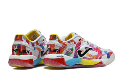 Joma Top Flex IC Indoor & Futsal Soccer Shoes - White/Multi-color/Artistic-print