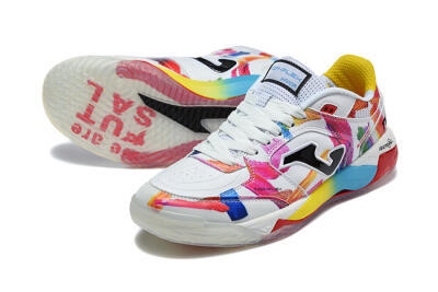 Joma Top Flex IC Indoor & Futsal Soccer Shoes - White/Multi-color/Artistic-print