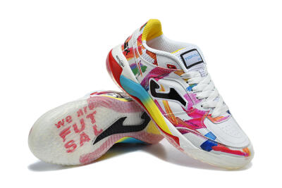 Joma Top Flex IC Indoor & Futsal Soccer Shoes - White/Multi-color/Artistic-print