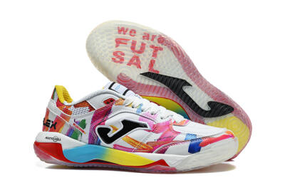 Joma Top Flex IC Indoor & Futsal Soccer Shoes - White/Multi-color/Artistic-print