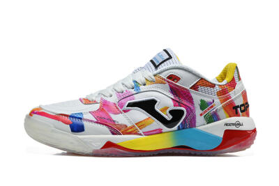 Joma Top Flex IC Indoor & Futsal Soccer Shoes - White/Multi-color/Artistic-print