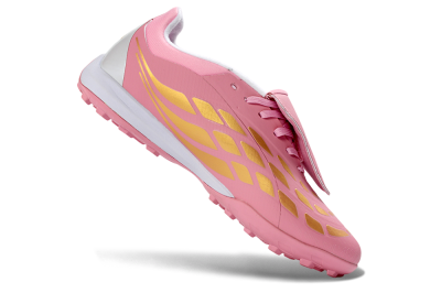 Adidas Predator 26 Elite Fold-Over Tongue TF Artificial Turf Soccer Shoes - Pink/Blossom Pink/Metallic Silver