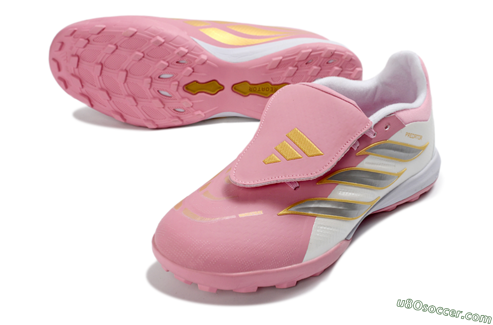 Adidas Predator 26 Elite Fold-Over Tongue TF Artificial Turf Soccer Shoes - Pink/Blossom Pink/Metallic Silver 3