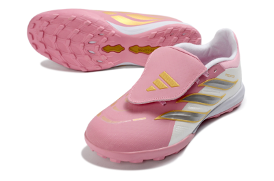 Adidas Predator 26 Elite Fold-Over Tongue TF Artificial Turf Soccer Shoes - Pink/Blossom Pink/Metallic Silver