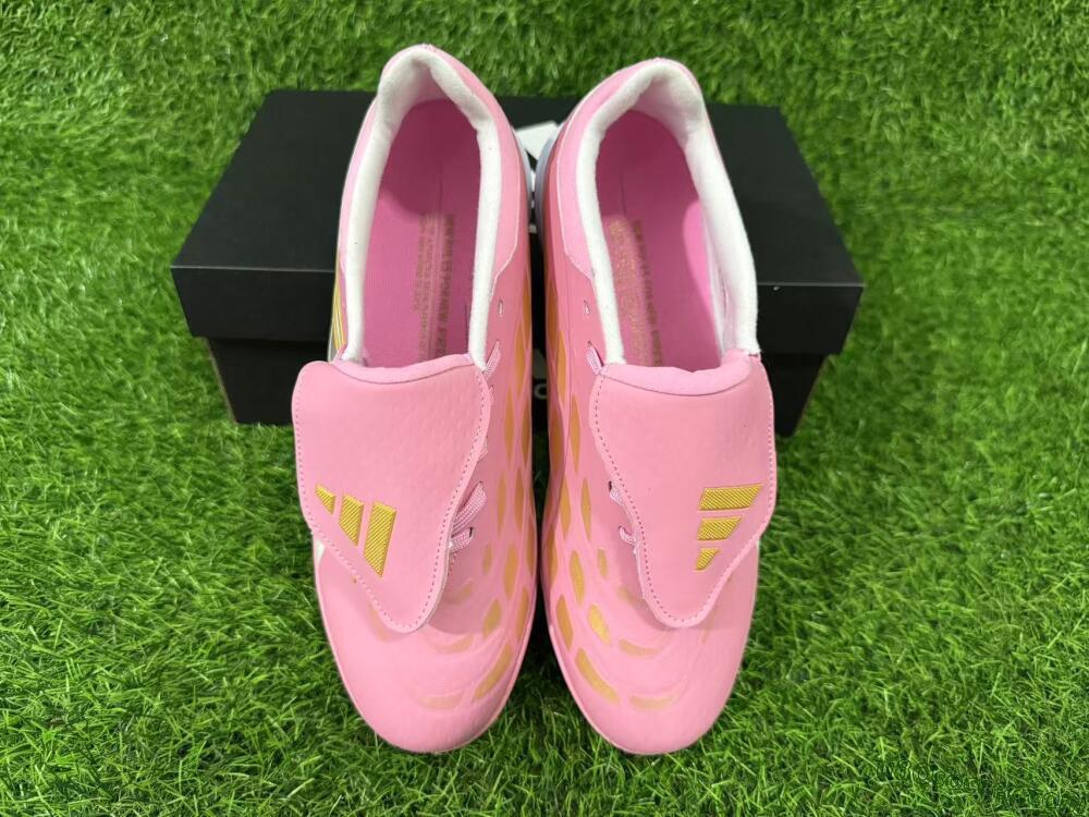 Adidas Predator 26 Elite Fold-Over Tongue TF Artificial Turf Soccer Shoes - Pink/Blossom Pink/Metallic Silver