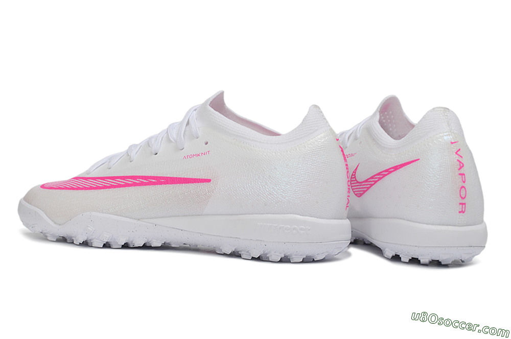 Nike Air Zoom Mercurial Vapor 17 Elite TF Artificial Turf Soccer Shoes - White/White/Pink Blast 4
