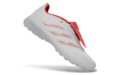 Adidas Predator 26 Elite Fold-Over Tongue TF Artificial Turf Soccer Shoes - White/Cloud White/Solar Red