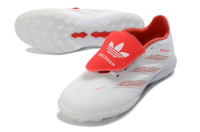 Adidas Predator 26 Elite Fold-Over Tongue TF Artificial Turf Soccer Shoes - White/Cloud White/Solar Red
