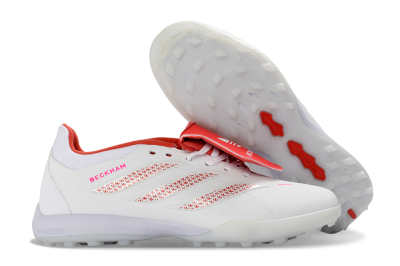 Adidas Predator 26 Elite Fold-Over Tongue TF Artificial Turf Soccer Shoes - White/Cloud White/Solar Red