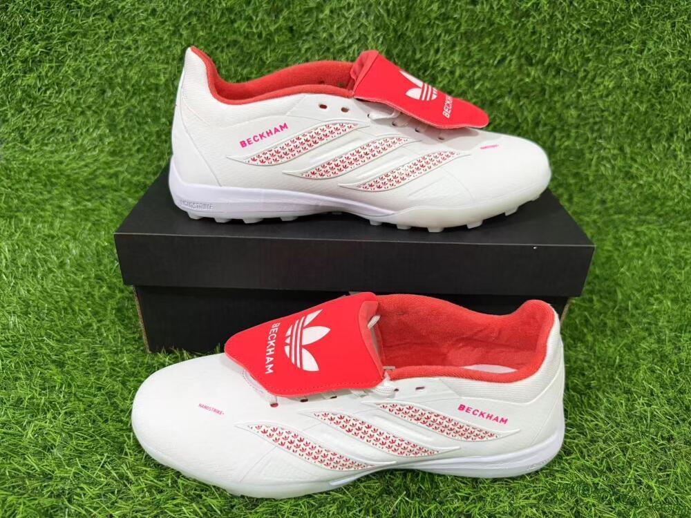 Adidas Predator 26 Elite Fold-Over Tongue TF Artificial Turf Soccer Shoes - White/Cloud White/Solar Red
