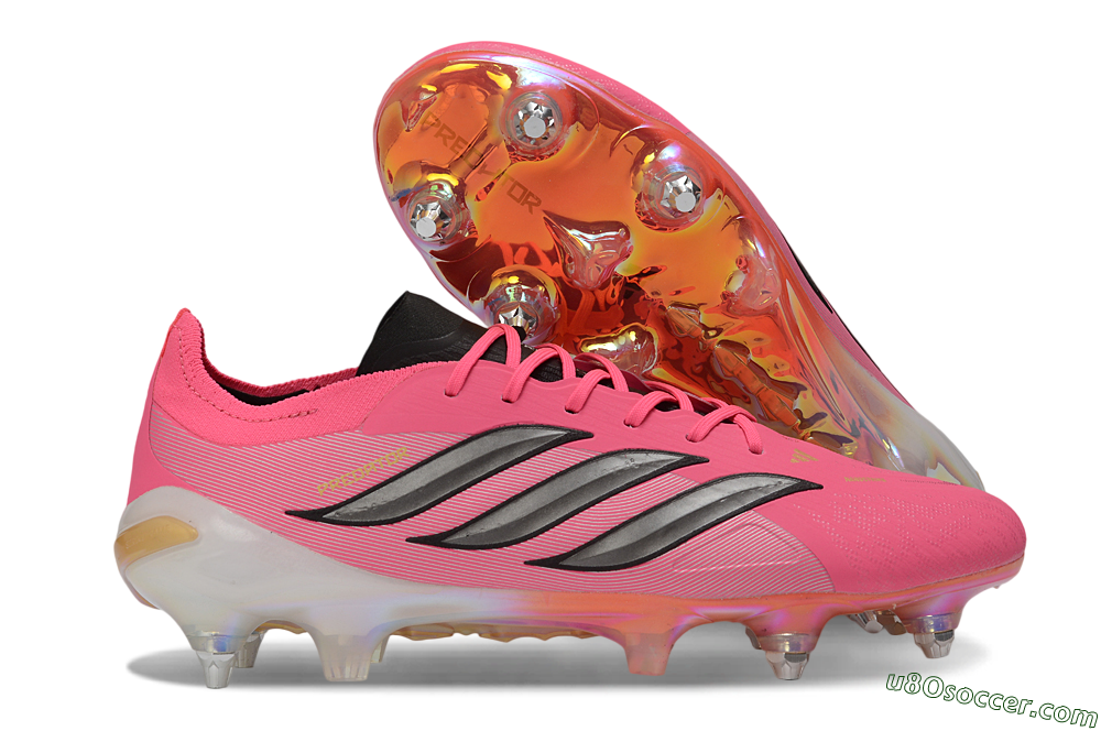 Adidas Predator 26 Elite SG Soft Ground Soccer Cleats - Pink/Berry Pink/Metallic Black 1