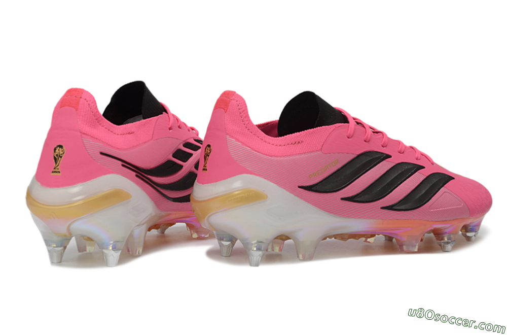 Adidas Predator 26 Elite SG Soft Ground Soccer Cleats - Pink/Berry Pink/Metallic Black 6