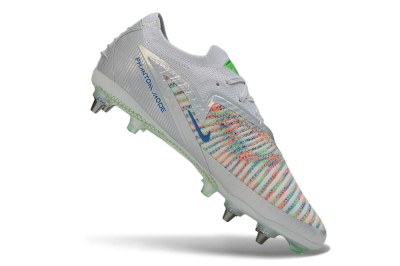 Nike Phantom 6 Elite Low SG Soft Ground Soccer Cleats - Silver/Metallic Silver/Electric Green