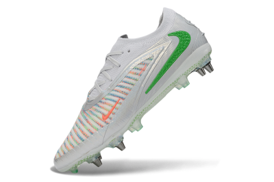 Nike Phantom 6 Elite Low SG Soft Ground Soccer Cleats - Silver/Metallic Silver/Electric Green