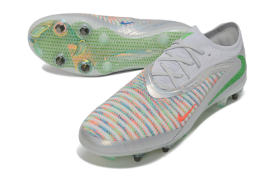 Nike Phantom 6 Elite Low SG Soft Ground Soccer Cleats - Silver/Metallic Silver/Electric Green