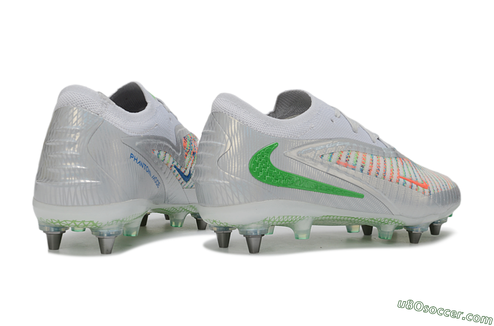 Nike Phantom 6 Elite Low SG Soft Ground Soccer Cleats - Silver/Metallic Silver/Electric Green 6