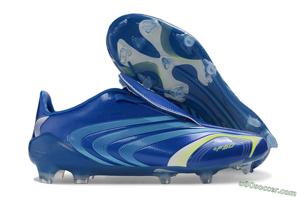Messi x Adidas F50 Elite Tunit FG Firm Ground Soccer Cleats - Blue/Lucid Blue/Solar Yellow 1