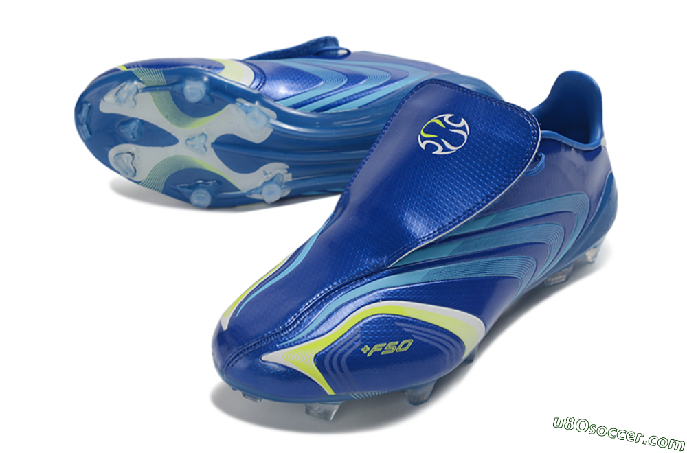 Messi x Adidas F50 Elite Tunit FG Firm Ground Soccer Cleats - Blue/Lucid Blue/Solar Yellow 3