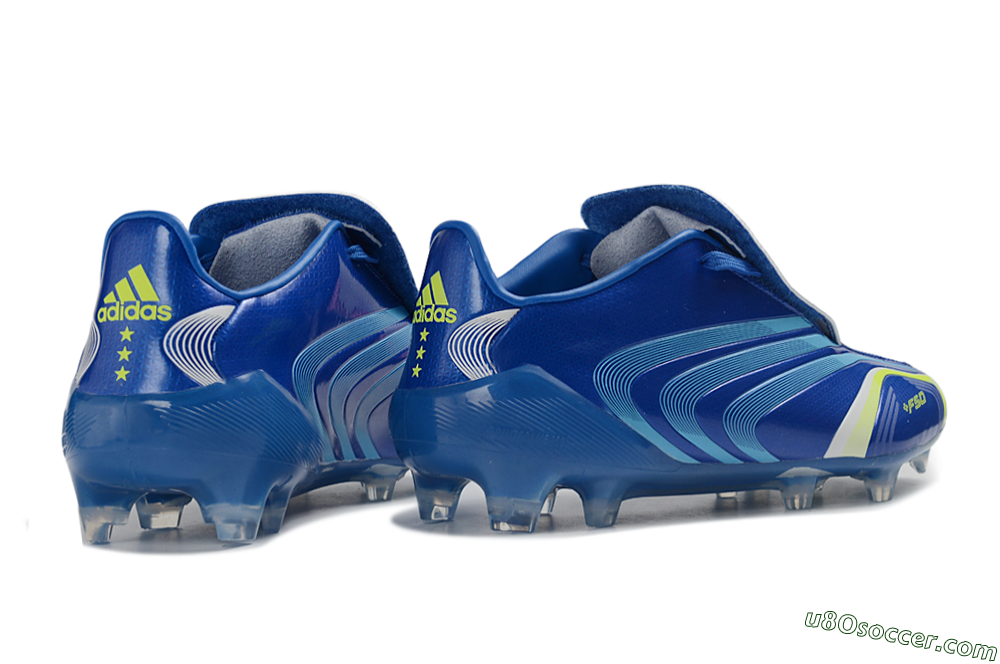 Messi x Adidas F50 Elite Tunit FG Firm Ground Soccer Cleats - Blue/Lucid Blue/Solar Yellow 6