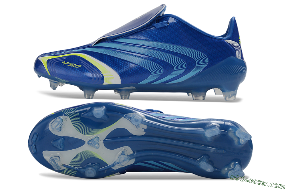 Messi x Adidas F50 Elite Tunit FG Firm Ground Soccer Cleats - Blue/Lucid Blue/Solar Yellow 0