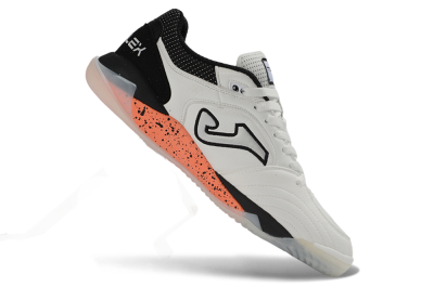 Joma Top Flex IC Indoor & Futsal Soccer Shoes - White/Black/Coral