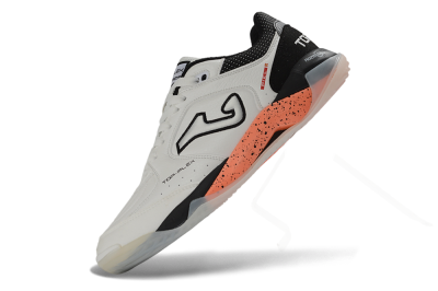 Joma Top Flex IC Indoor & Futsal Soccer Shoes - White/Black/Coral
