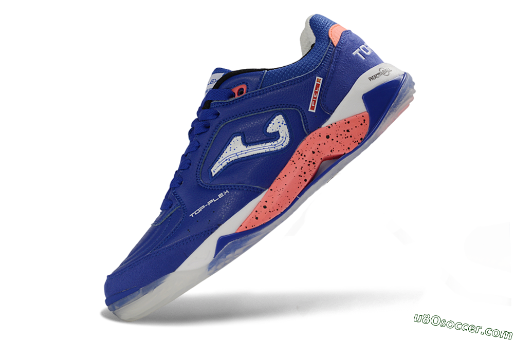 Joma Top Flex IC Indoor & Futsal Soccer Shoes - Blue/Royal Blue/Coral Pink 5