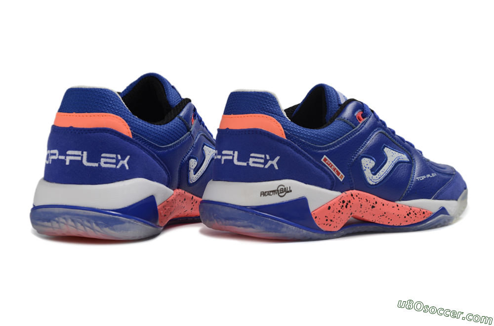 Joma Top Flex IC Indoor & Futsal Soccer Shoes - Blue/Royal Blue/Coral Pink 6