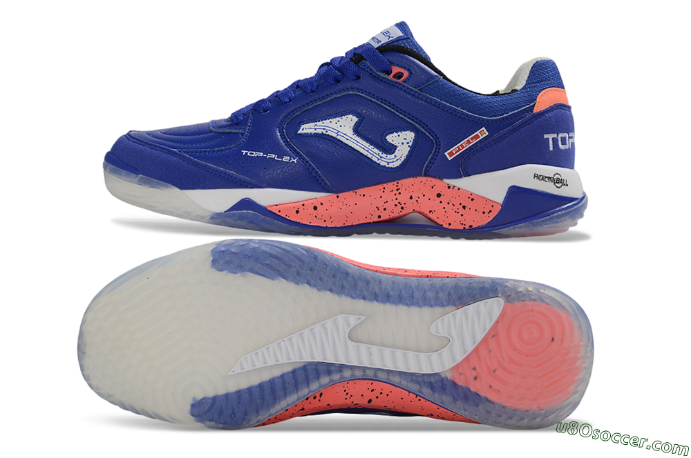 Joma Top Flex IC Indoor & Futsal Soccer Shoes - Blue/Royal Blue/Coral Pink 0
