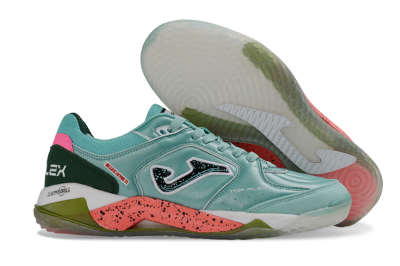 Joma Top Flex IC Indoor & Futsal Soccer Shoes - Turquoise/Mint Green/Salmon Pink
