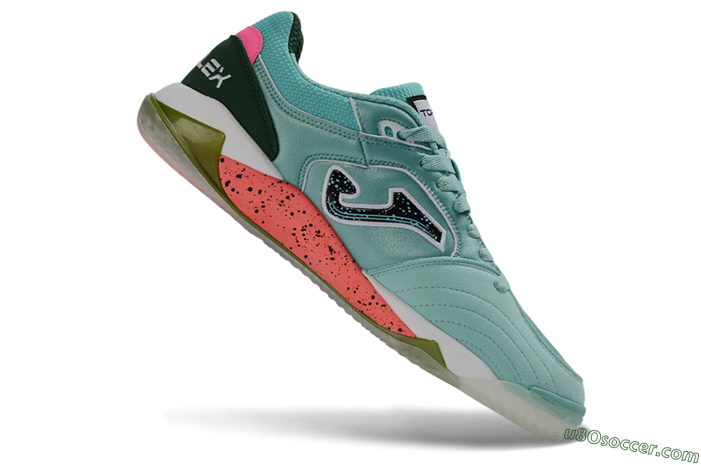Joma Top Flex IC Indoor & Futsal Soccer Shoes - Turquoise/Mint Green/Salmon Pink 4
