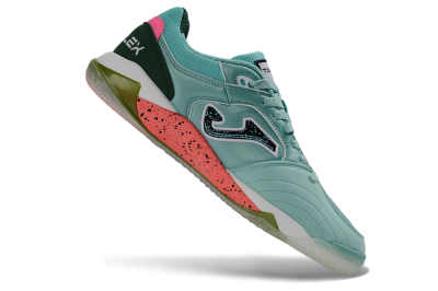 Joma Top Flex IC Indoor & Futsal Soccer Shoes - Turquoise/Mint Green/Salmon Pink