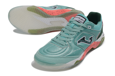 Joma Top Flex IC Indoor & Futsal Soccer Shoes - Turquoise/Mint Green/Salmon Pink
