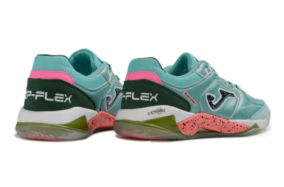 Joma Top Flex IC Indoor & Futsal Soccer Shoes - Turquoise/Mint Green/Salmon Pink